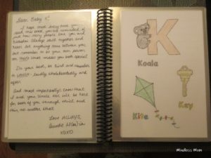 Page samples from our alphabet book group gift